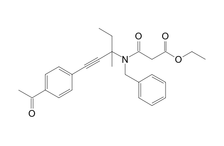 N-Benzyl-N-[3-(4-acetylphenyl)-1-ethyl-1-methylprop-2-ynyl]malonamic acid ethyl ester