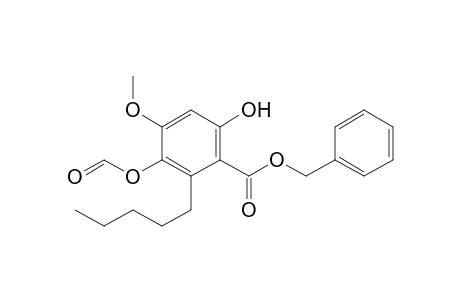 Benzoic acid, 3-(formyloxy)-6-hydroxy-4-methoxy-2-pentyl-, phenylmethyl ester