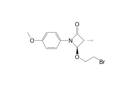 2-Azetidinone, 4-(2-bromoethoxy)-1-(4-methoxyphenyl)-3-methyl-, trans-