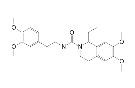 (+/-)-1-ETHYL-6,7-DIMETHOXY-N'-(3,4-DIMETHOXYPHENETHYL)-1,2,3,4-TETRAHYDROISOQUINOLINE-2-CARBOXAMIDE