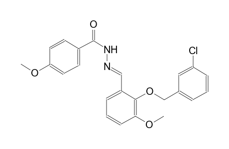 N'-((E)-{2-[(3-chlorobenzyl)oxy]-3-methoxyphenyl}methylidene)-4-methoxybenzohydrazide