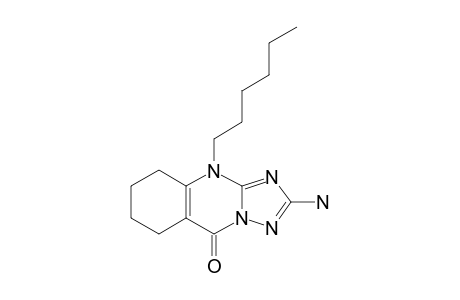 2-amino-4-hexyl-5,6,7,8-tetrahydro-[1,2,4]triazolo[5,1-b]quinazolin-9-one