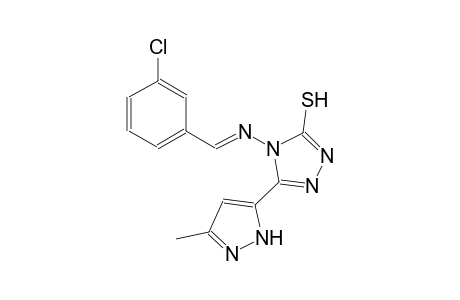 4-{[(E)-(3-chlorophenyl)methylidene]amino}-5-(3-methyl-1H-pyrazol-5-yl)-4H-1,2,4-triazole-3-thiol