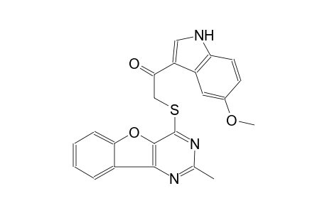 1-(5-methoxy-1H-indol-3-yl)-2-[(2-methyl[1]benzofuro[3,2-d]pyrimidin-4-yl)sulfanyl]ethanone