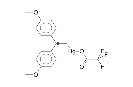 1,1-BIS(4-METHOXYPHENYL)-2-(TRIFLUOROACETOXYMERCURO)-1-ETHYL CATION