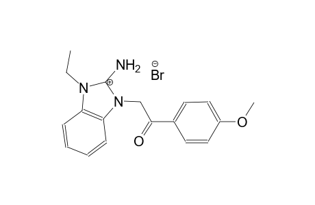 1-ethyl-3-[2-(4-methoxyphenyl)-2-oxoethyl]-2-methyl-2,3-dihydro-1H-1,3-benzodiazol-2-ylium bromide