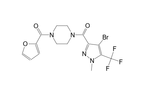 1-{[4-bromo-1-methyl-5-(trifluoromethyl)-1H-pyrazol-3-yl]carbonyl}-4-(2-furoyl)piperazine