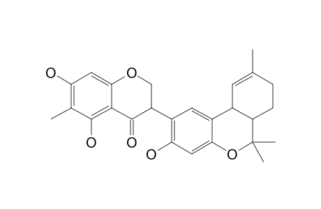 DESMODIANONE-E;2,3-DIHYDRO-5,7-DIHYDROXY-6-METHYL-3-(6A,7,8,10A-TETRAHYDRO-3-HYDROXY-6,6,9-TRIMETHYL-6H-DIBENZO-[B,D]-PYRAN-2-YL)-4H-1-BENZOPYRAN-4