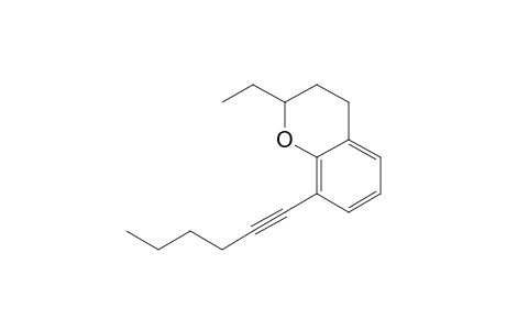 3,4-Dihydro-2-ethyl-8-(hexyn-1-yl)-2H-1-benzopyran