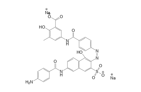 Benzoic acid, 5-[[4-[[6-[(4-aminobenzoyl)amino]-1-hydroxy-3-sulfo-2-naphthalenyl]azo]benzoyl]amino]-2-hydroxy-3-methyl-, disodium salt