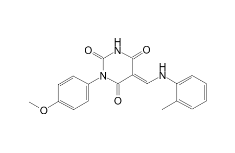 (5E)-1-(4-Methoxyphenyl)-5-(2-toluidinomethylene)-2,4,6(1H,3H,5H)-pyrimidinetrione