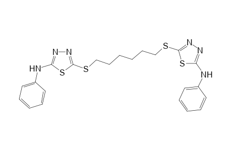 5-[6-[(5-anilino-1,3,4-thiadiazol-2-yl)sulfanyl]hexylsulfanyl]-N-phenyl-1,3,4-thiadiazol-2-amine