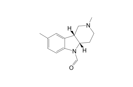 Pyrido[4,3-b]indole, 1,2,3,4,4a,9b-hexahydro-5-formyl-2,8-dimethyl-