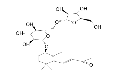 4-O-alpha-L-ARABINOFURANOSYL-(1-6)-beta-D-GLUCOPYRANOSIDE OF (4S)-4-HYDROXY-beta-IONONE