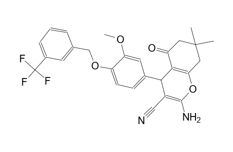2-amino-4-(3-methoxy-4-{[3-(trifluoromethyl)benzyl]oxy}phenyl)-7,7-dimethyl-5-oxo-5,6,7,8-tetrahydro-4H-chromene-3-carbonitrile