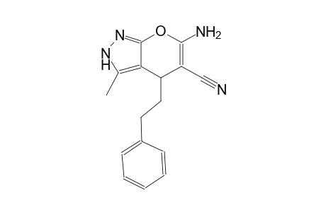 pyrano[2,3-c]pyrazole-5-carbonitrile, 6-amino-2,4-dihydro-3-methyl-4-(2-phenylethyl)-