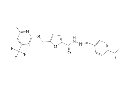 N'-[(E)-(4-isopropylphenyl)methylidene]-5-({[4-methyl-6-(trifluoromethyl)-2-pyrimidinyl]sulfanyl}methyl)-2-furohydrazide