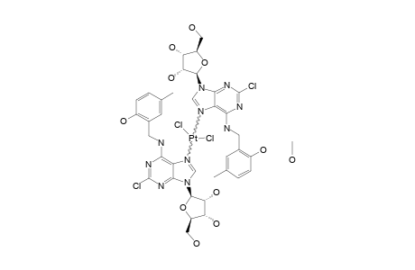 (TRANS)-[PTCL2-[2-CHLORO-N6-(2-HYDROXY-5-METHYLBENZYL)-ADENOSINE]2]-3/4CH3OH