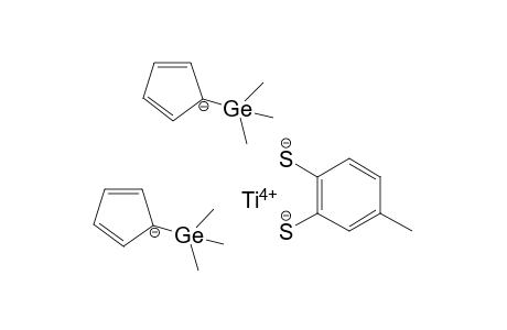 Bis(eta5-trimethylgermylcyclopentadienyl)toluol-3,4-dithiolatotitan(IV)
