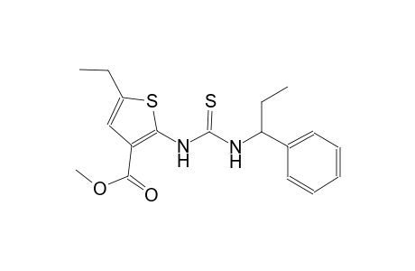 methyl 5-ethyl-2-({[(1-phenylpropyl)amino]carbothioyl}amino)-3-thiophenecarboxylate