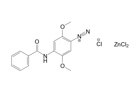4-Benzamido-2,5-dimethoxybenzenediazonium chloride zinc chloride