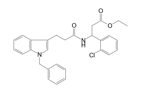Benzenepropanoic acid, 2-chloro-.beta.-[[1-oxo-3-[1-(phenylmethyl)-1H-indol-3-yl]propyl]amino]-, ethyl ester
