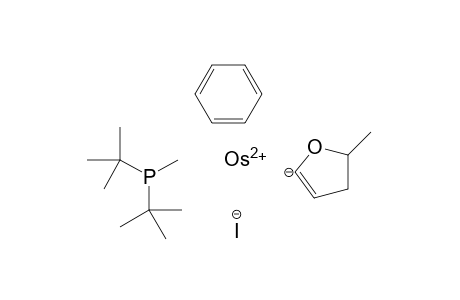 Benzene ditert-butyl(methyl)phosphane 2-methyl-3,5-dihydro-2H-furan-5-ide osmium(II) iodide