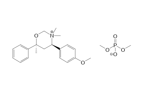 (4R*,6S*)-3,3,6-Trimethyl-4-p-methoxyphenyl-6-phenyltetrahydro-1,3-oxazinium dimethyl phosphate
