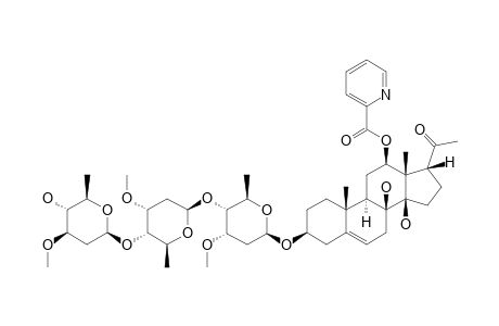 12-O-NICOTINOYLLINEOLON-3-O-BETA-D-OLEANDROPYRANOSYL-(1->4)-BETA-D-CYMAROPYRANOSYL-(1->4)-BETA-D-CYMAROPYRANOSIDE