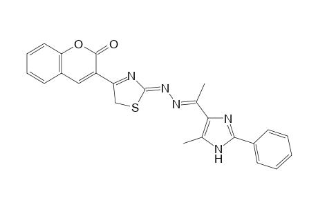 3-{2-{[1-(5-Methyl-2-phenyl-1H-imidazol-4-yl)ethylidene]hydrazono}-2,5-dihydrothiazol-4-yl}-2H-chromen-2-one