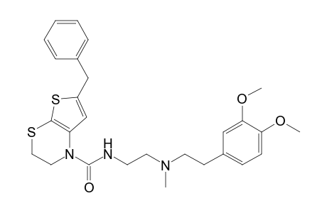 6-Benzyl-N-[2-[N-[2-(3,4-dimethoxyphenyl)ethyl]-N-methylamino]ethyl]-2,3-dihydro-1H-thieno[2,3-b][1,4]thiazine-1-carboxamide
