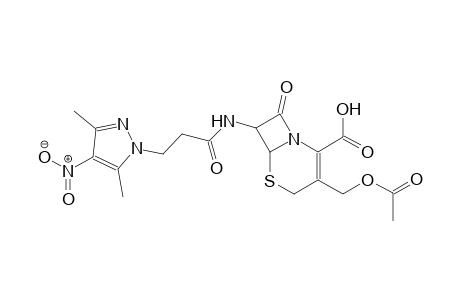 3-[(acetyloxy)methyl]-7-{[3-(3,5-dimethyl-4-nitro-1H-pyrazol-1-yl)propanoyl]amino}-8-oxo-5-thia-1-azabicyclo[4.2.0]oct-2-ene-2-carboxylic acid