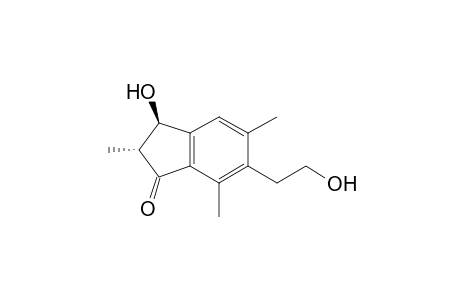 1H-Inden-1-one, 2,3-dihydro-3-hydroxy-6-(2-hydroxyethyl)-2,5,7-trimethyl-, (2R-trans)-