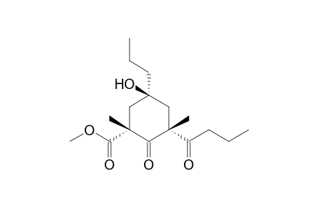(1R,3R,5S)-3-butyryl-5-hydroxy-2-keto-1,3-dimethyl-5-propyl-cyclohexanecarboxylic acid methyl ester