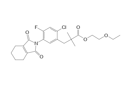 Benzenepropanoic acid, 2-chloro-4-fluoro-5-(1,3,4,5,6,7-hexahydro-1,3-dioxo-2H-isoindol-2-yl)-alpha,alpha-dimethyl-, 2-ethoxyethyl ester