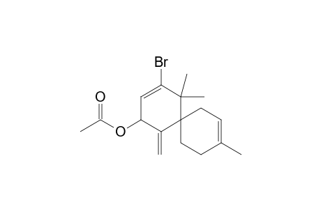 Spiro[5.5]undeca-3,8-dien-2-ol, 4-bromo-5,5,9-trimethyl-1-methylene-, acetate, (2R-trans)-