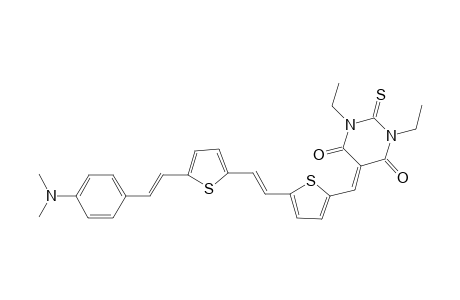 (E)-1-[2-(1,3-Diaza-1,3-diethyl-4,6-dioxo-2-thioxocyclohex-5-ylideneethyl)-5-thienyl]-2-[2(E)-(4-N,N-dimethylaminobenzylidenemethyl)-5-thienyl]ethene