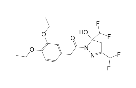 1-[(3,4-diethoxyphenyl)acetyl]-3,5-bis(difluoromethyl)-4,5-dihydro-1H-pyrazol-5-ol