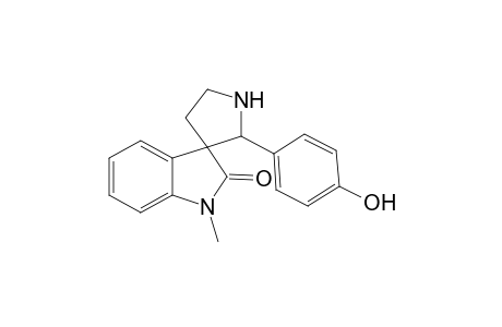 Indol-2(3H)-one, 1-methyl-spiro-3,3'-[2-(4-hydroxyphenyl)pyrrolidine]-