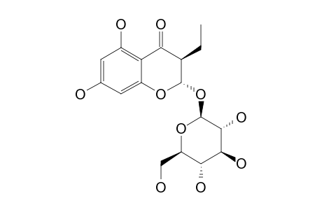 TAKANECHROMANONE-B;2-ALPHA,5,7-TRIHYDROXY-3-BETA-ETHYL-CHROMANONE-2-O-BETA-D-GLUCOPYRANOSIDE