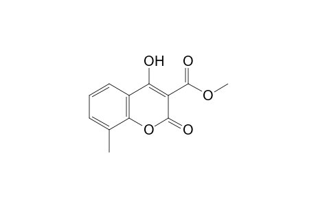 4-hydroxy-8-methyl-2-oxo-2H-1-benzopyran-3-carboxylic acid, methyl ester