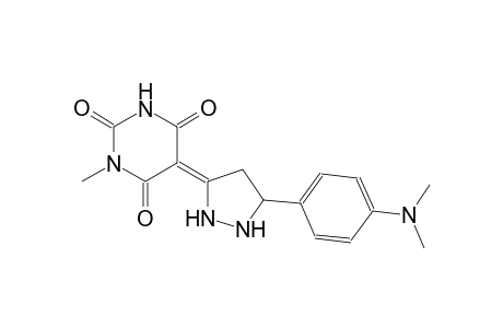 (5Z)-5-{5-[4-(dimethylamino)phenyl]-3-pyrazolidinylidene}-1-methyl-2,4,6(1H,3H,5H)-pyrimidinetrione