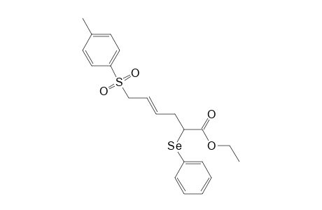 4-Hexenoic acid, 6-[(4-methylphenyl)sulfonyl]-2-(phenylseleno)-, ethyl ester, (E)-