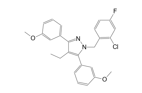 1-(2-chloro-4-fluorobenzyl)-4-ethyl-3,5-bis(3-methoxyphenyl)-1H-pyrazole
