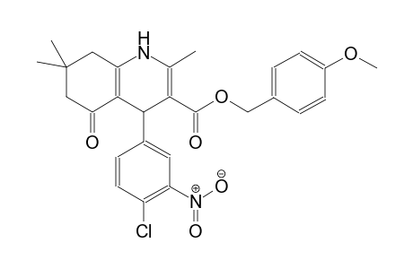 3-quinolinecarboxylic acid, 4-(4-chloro-3-nitrophenyl)-1,4,5,6,7,8-hexahydro-2,7,7-trimethyl-5-oxo-, (4-methoxyphenyl)methyl ester