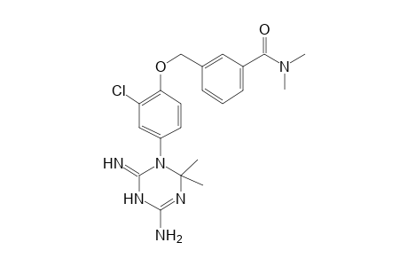 3-([4-(4-Amino-2-imino-6,6-dimethyl-3,6-dihydro-1,3,5-triazin-1(2H)-yl)-2-chlorophenoxy]methyl)-N,N-dimethylbenzamide