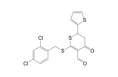 2-[(2,4-dichlorobenzyl)thio]-4-keto-6-(2-thienyl)-5,6-dihydrothiopyran-3-carbaldehyde