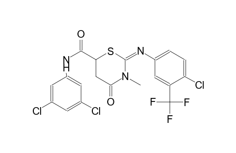 (2E)-2-{[4-chloro-3-(trifluoromethyl)phenyl]imino}-N-(3,5-dichlorophenyl)-3-methyl-4-oxotetrahydro-2H-1,3-thiazine-6-carboxamide