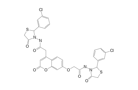 #5C;N-[2-(3-CHLOROPHENYL)-4-OXO-THIAZOLIDIN-3-YL]-2-[7-[[2-(3-CHLOROPHENYL)-4-OXO-THIAZOLIDIN-3-YLCARBAMOYL]-METHOXY]-2-OXO-2H-CHROMEN-4-YL]-ACETAMIDE