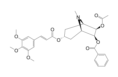7-BETA-ACETOXY-6-BETA-BENZOYLOXY-3-ALPHA-(E)-(3,4,5-TRIMETHOXYCINNAMOYLOXY)-TROPANE